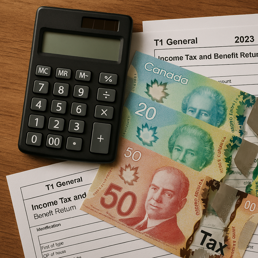 Canadian calculator showing home office tax deduction calculations