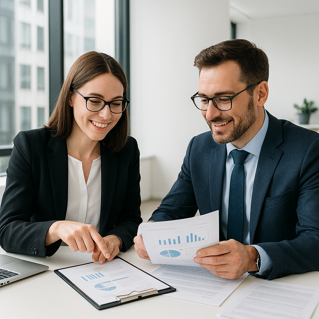 Professional accountant reviewing Canadian business tax documents